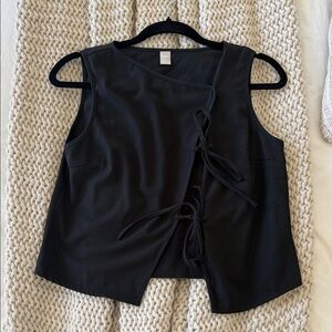 Chic Black Wrap Tank Top